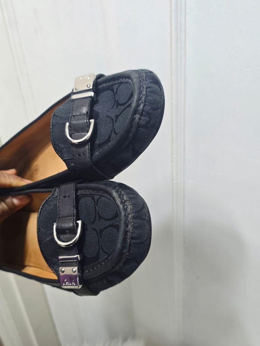 Coach Signature Jacquard Women Black Flats Shoes Loafers Sz 10B - Picture 7 of 8